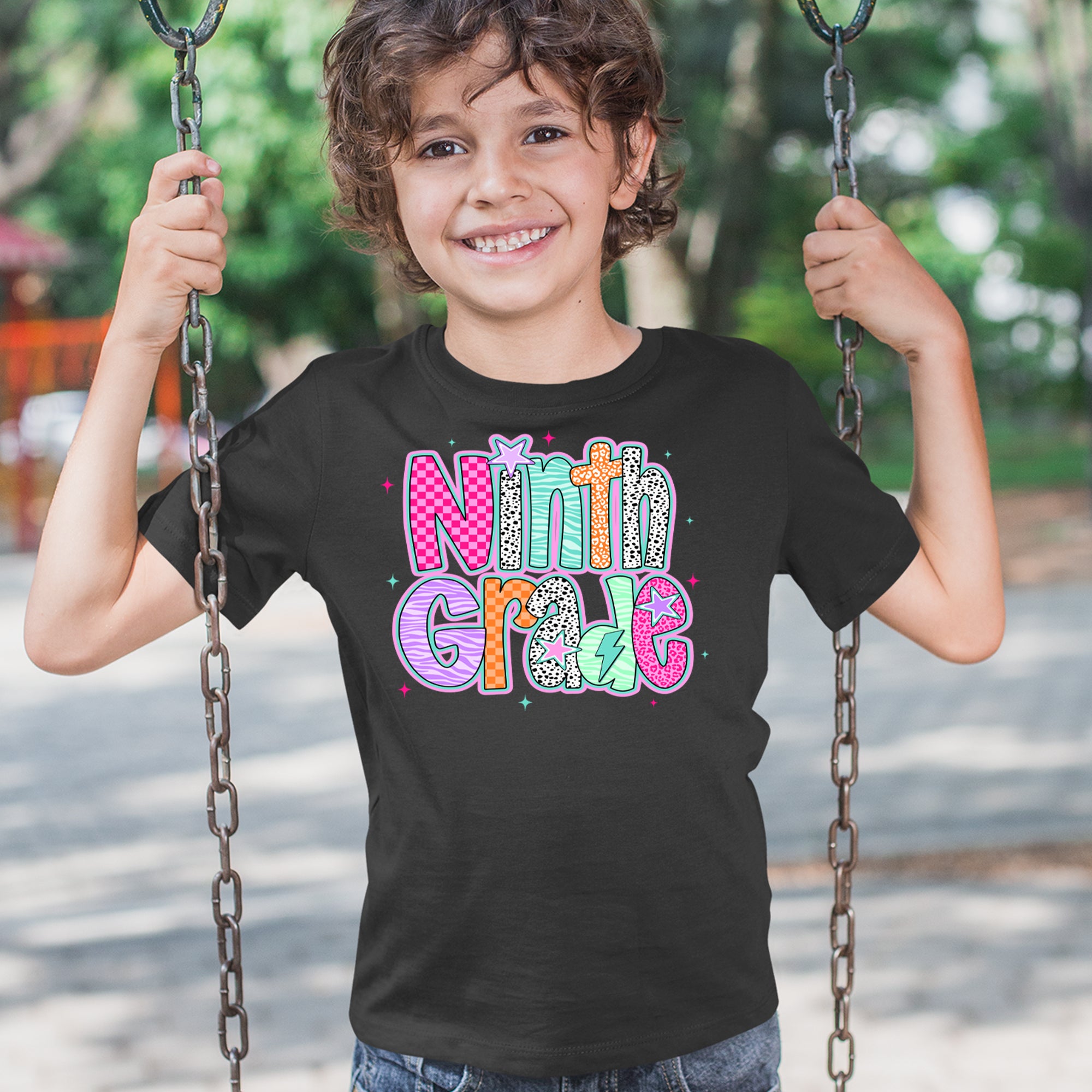 Ninth Grade Freshman Vibes Colorful Back to School Youth T-shirt 