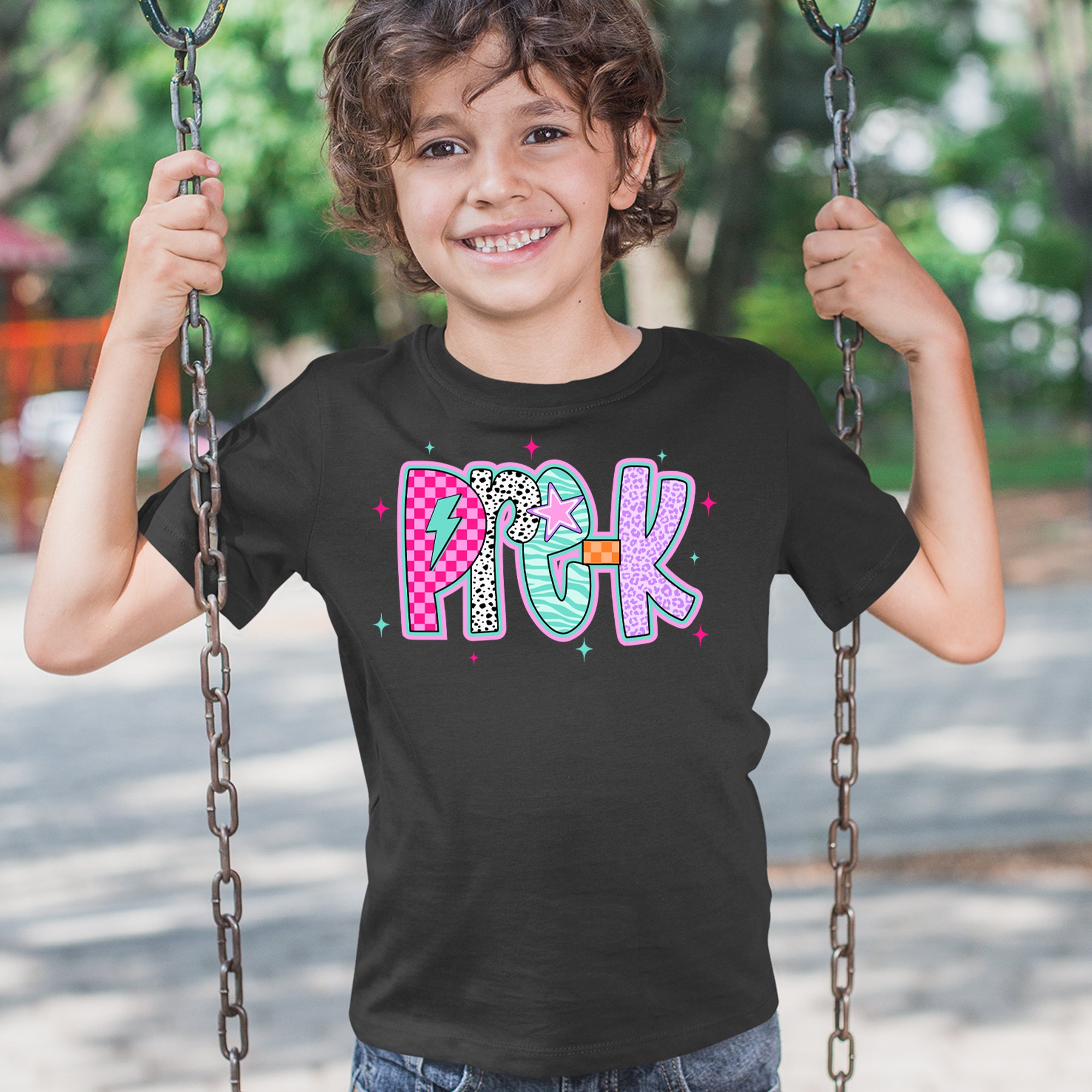 Pre-K Party Time Colorful Back to School Youth T-shirt 