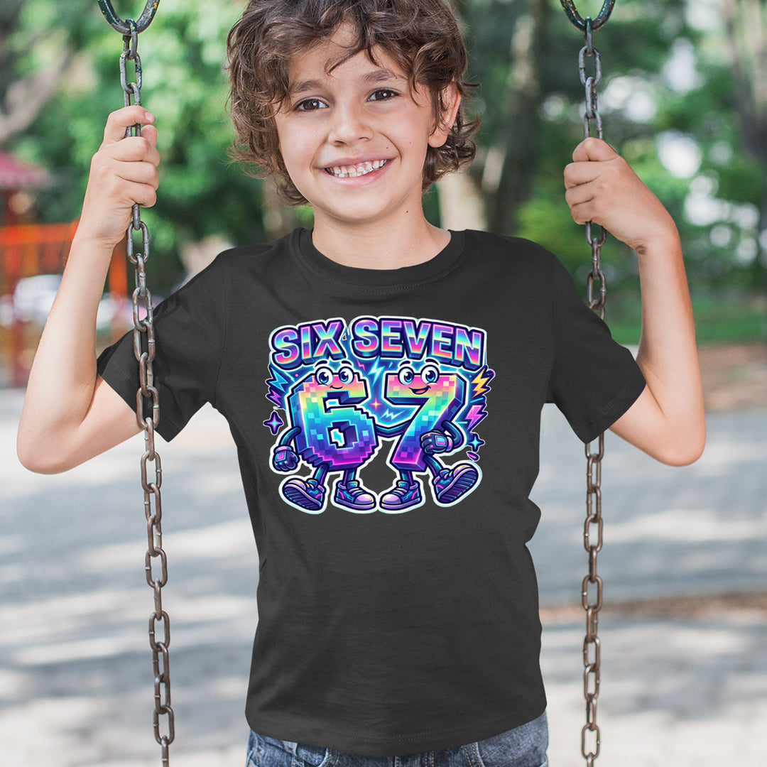 Six Seven 67 Retro Pixel Buddies Youth T-shirt 