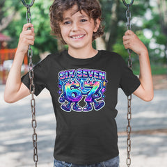 Six Seven 67 Retro Pixel Buddies Youth T-shirt 