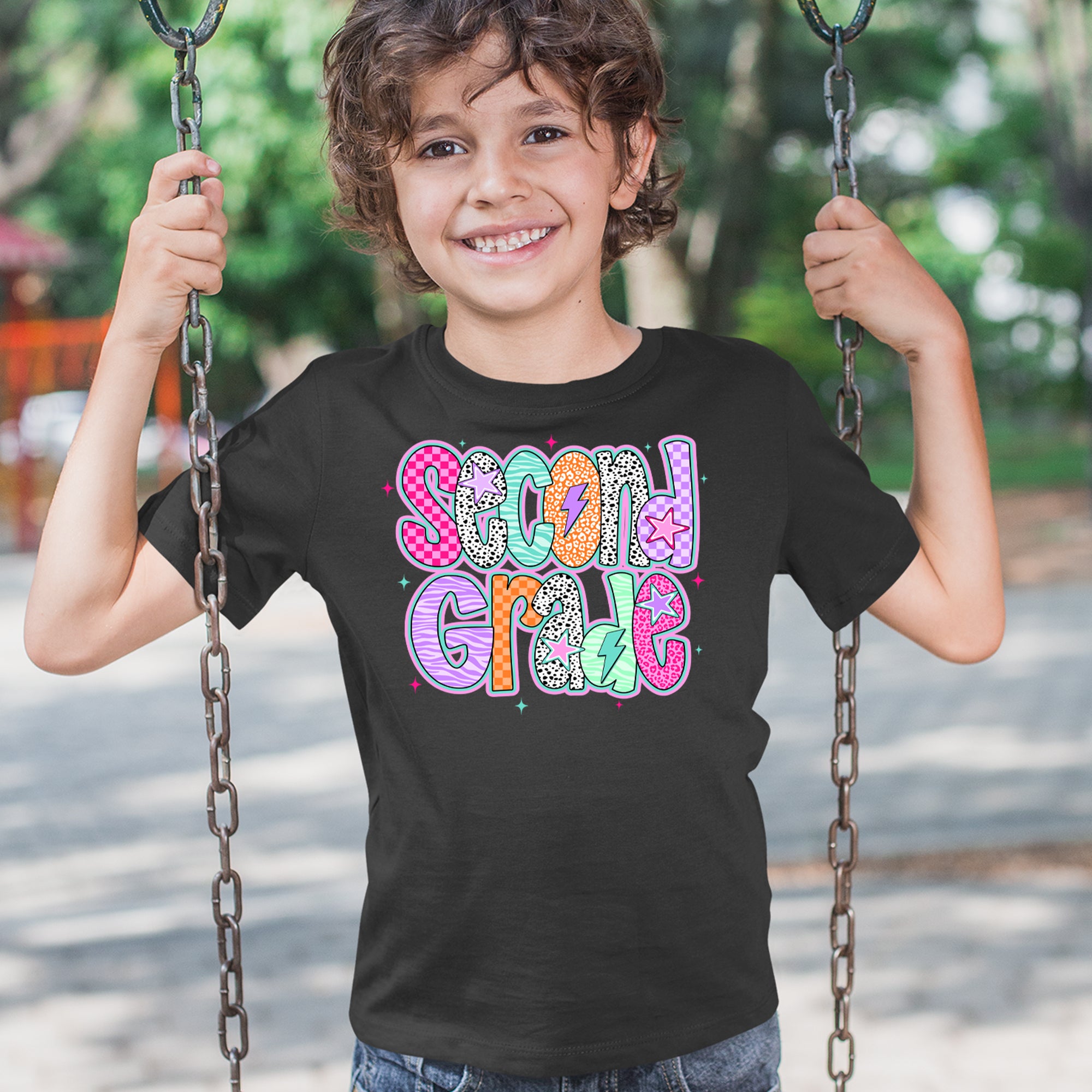 Second Grade Star Colorful Back to School Youth T-shirt 