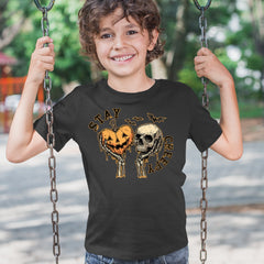 Stay Creepy Skull and Pumpkin Halloween Youth T-shirt 