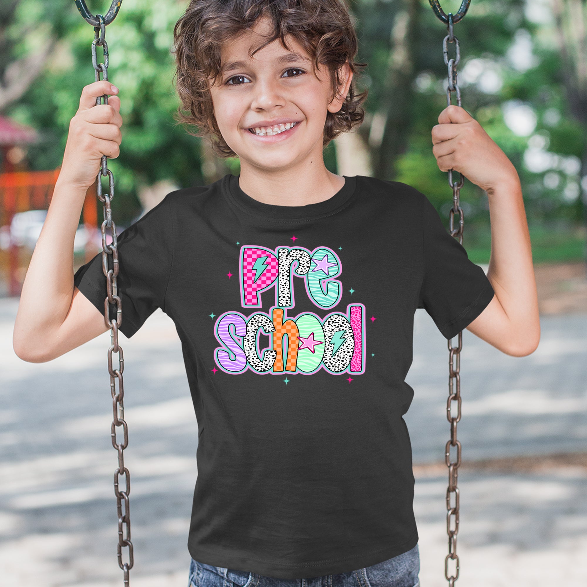 Preschool Power Colorful Back to School Youth T-shirt 