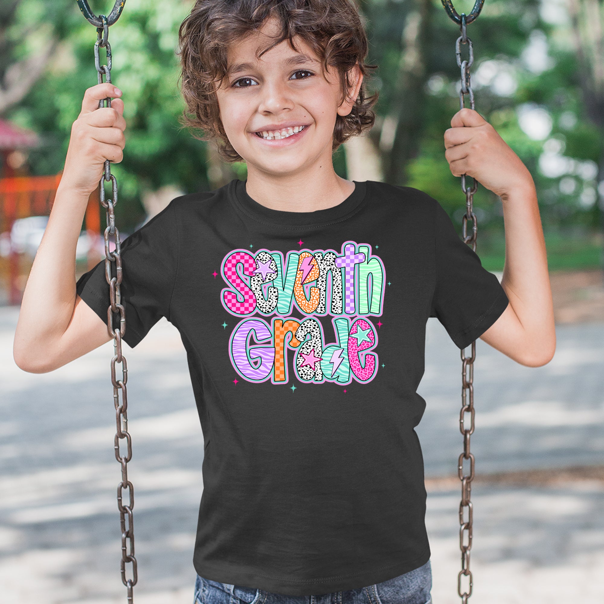 Seventh Grade Swagger Colorful Back to School Youth T-shirt 