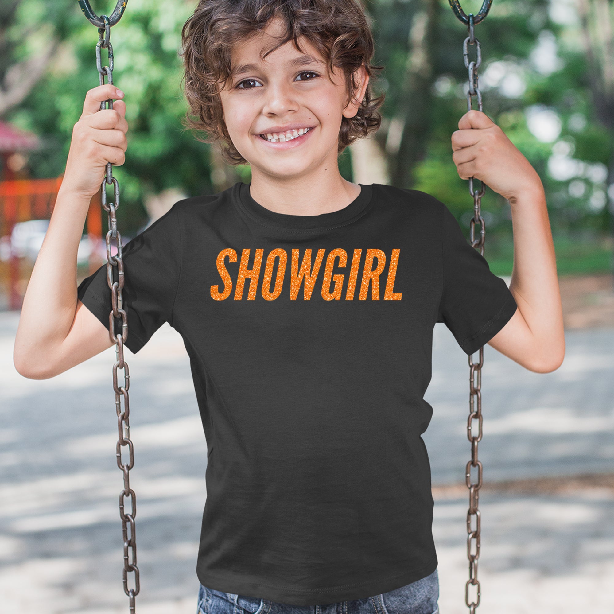 Showgirl Orange Glitter Youth T-shirt 
