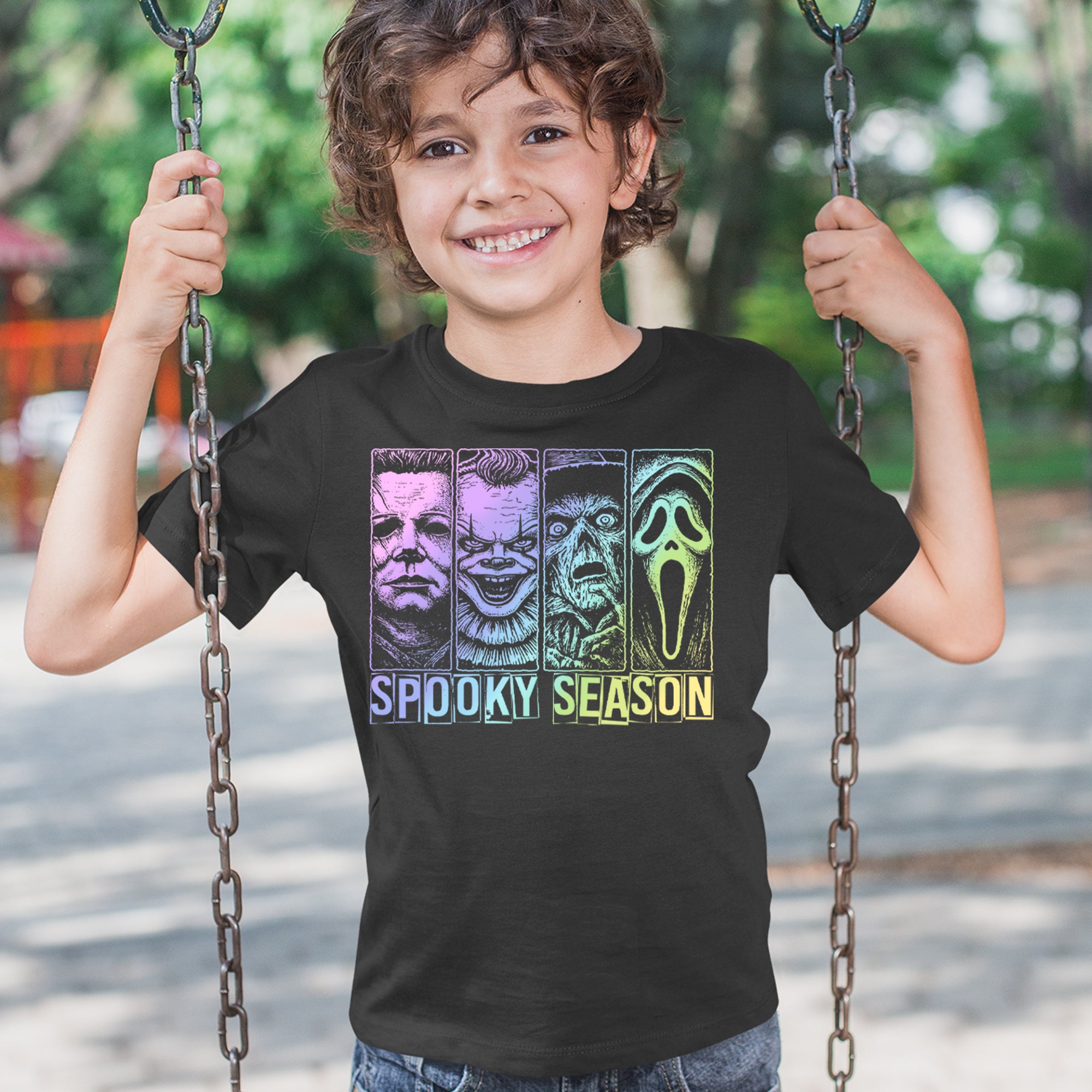 Spooky Season Horror Icons Halloween Youth T-shirt 