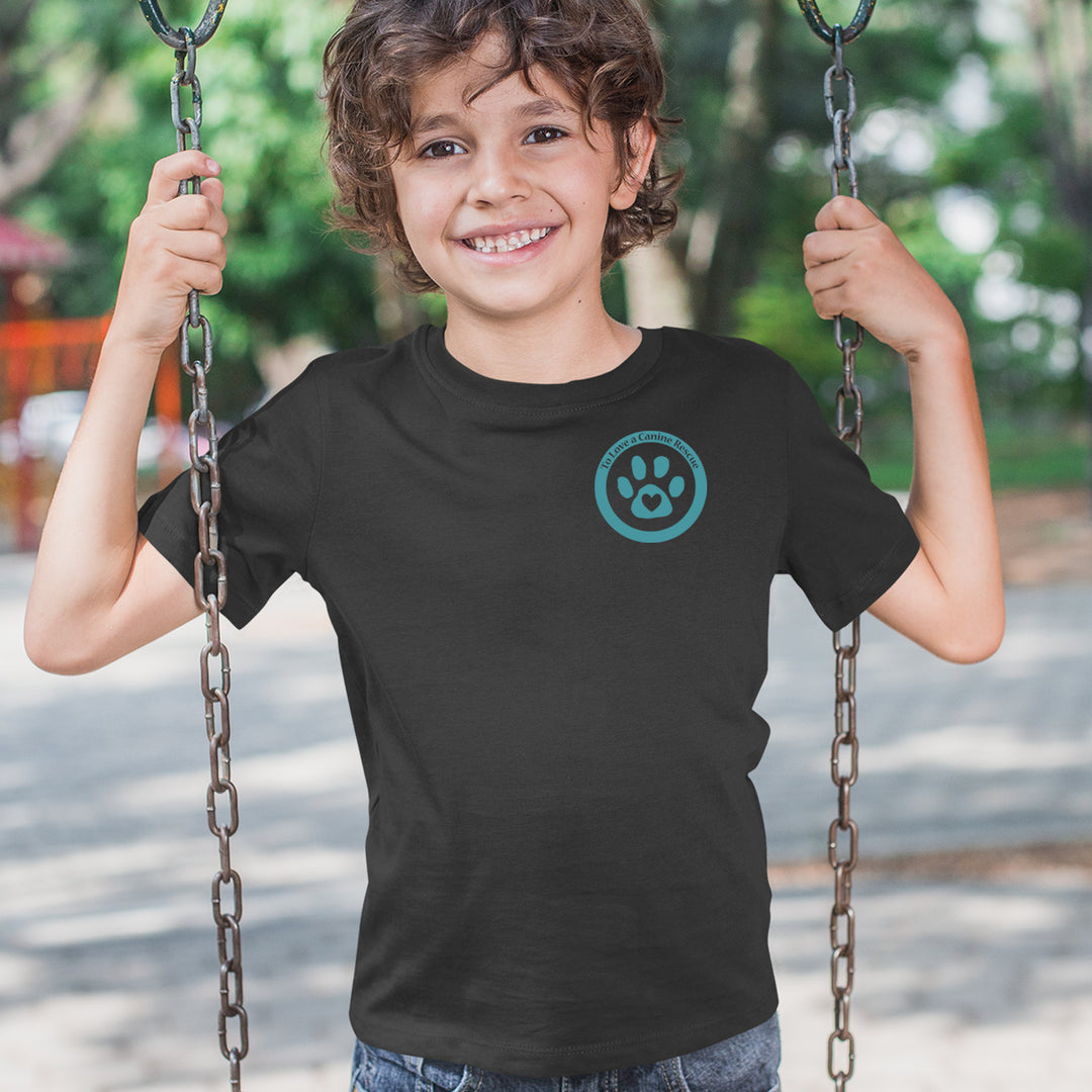 TLC To Love a Canine Dog Rescue Teal Youth T-shirt 