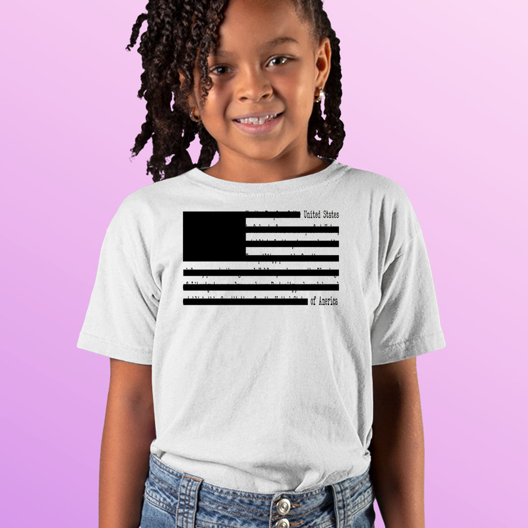 Redacted American Flag Youth T-shirt 