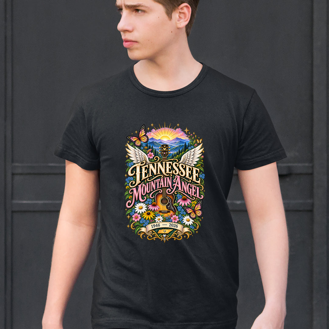 Tennessee Mountain Angel Wings Dolly Mens T-shirt 