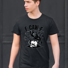 F-Caw-F Crow On Skull F-ck Off Gothic Men&