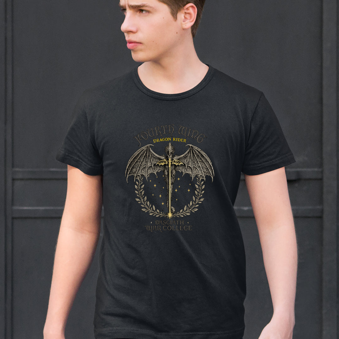 Fourth Wing Dragon Rider Vintage Basgiath War College Mens T-shirt 