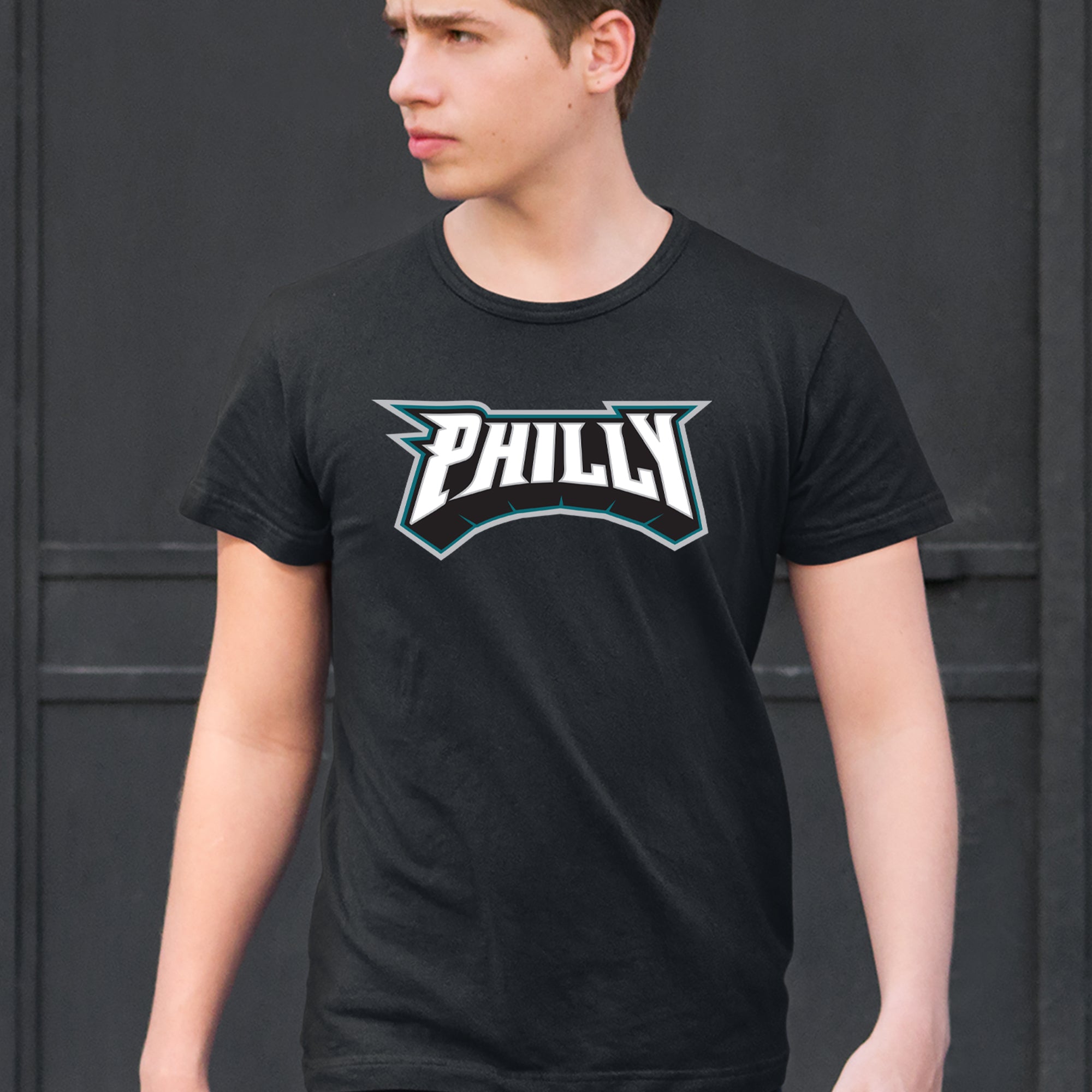 Philly Bold Block Throwback Mens T-shirt 
