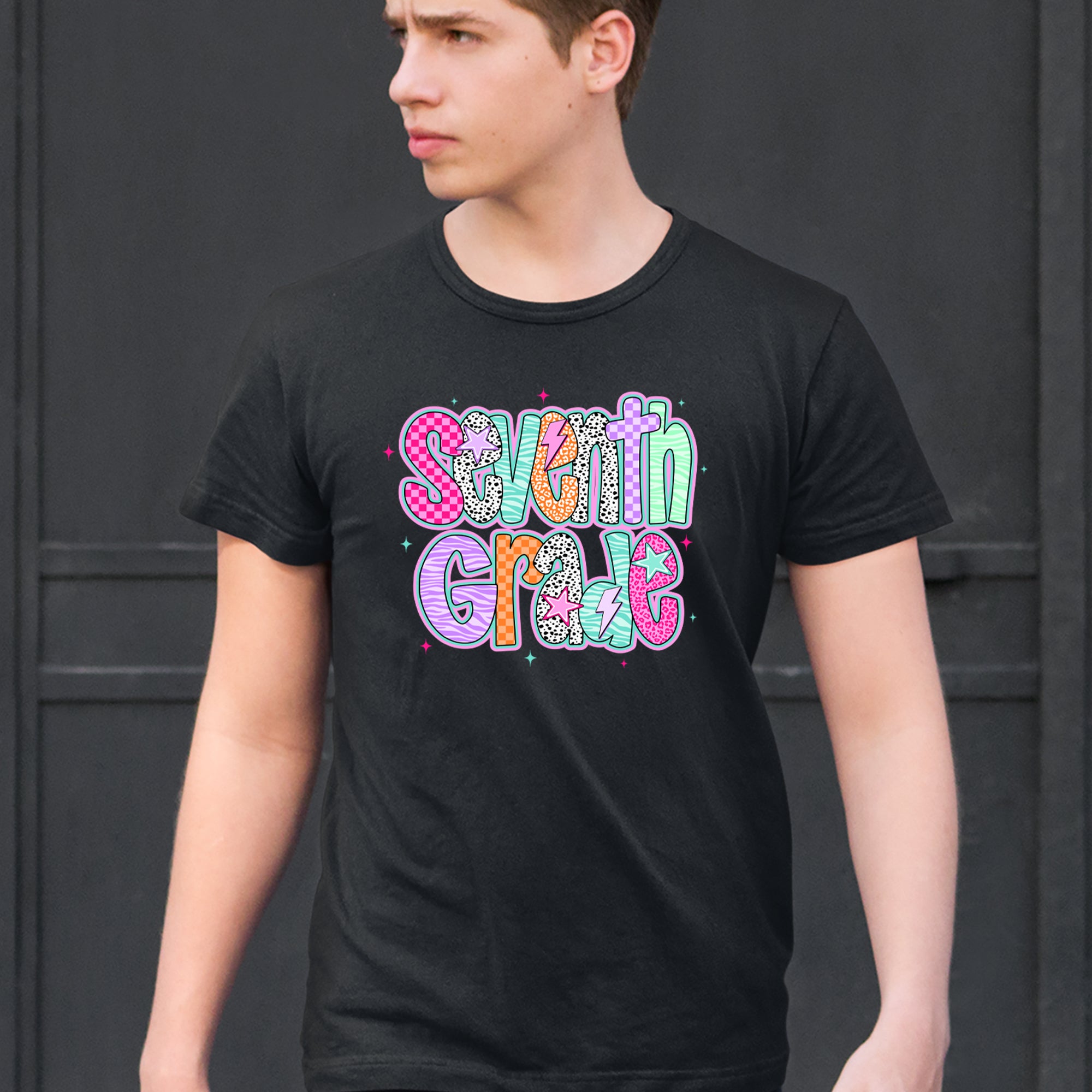 Seventh Grade Swagger Colorful Back to School Men's T-shirt 