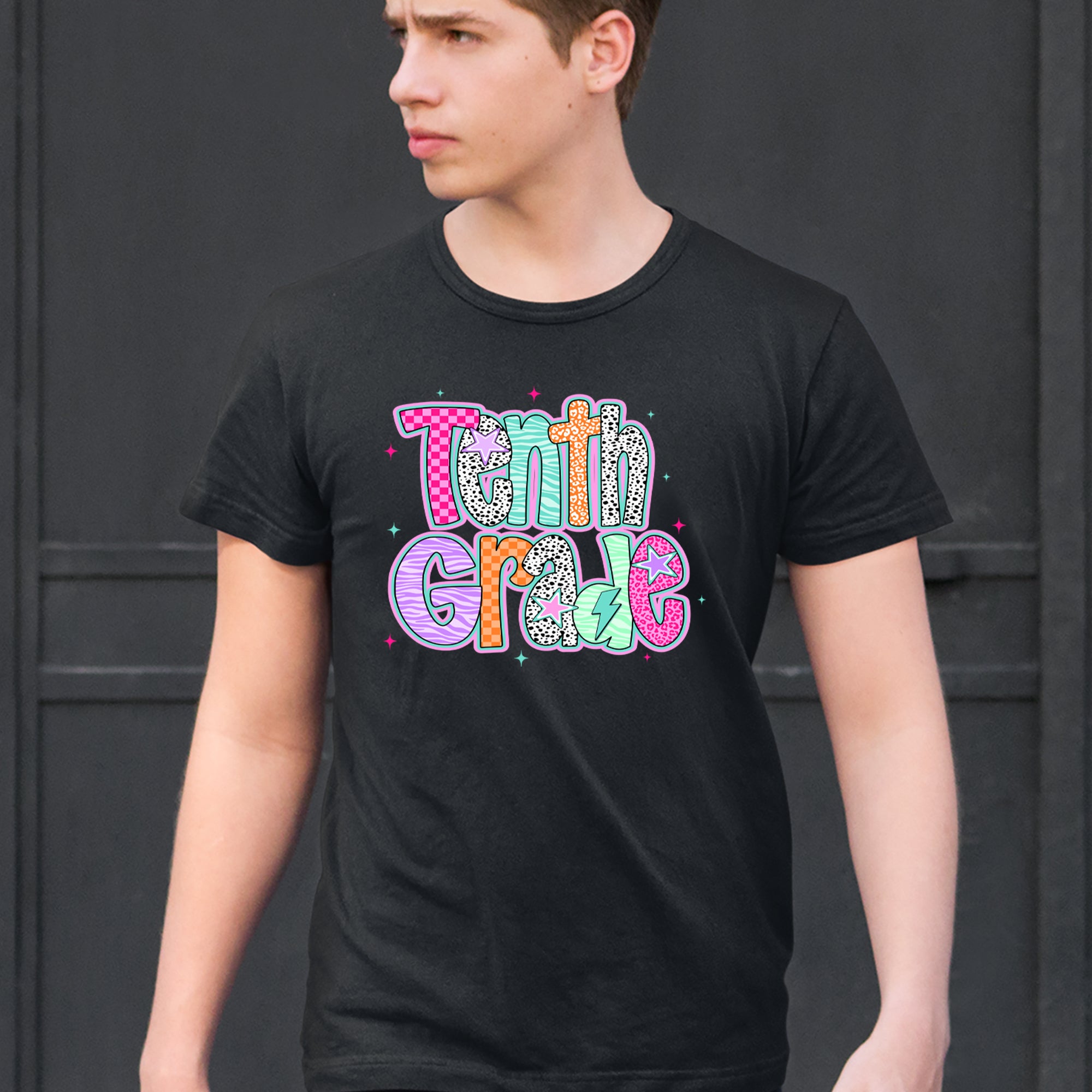 Tenth Grade Trendsetter Colorful Back to School Men's T-shirt 