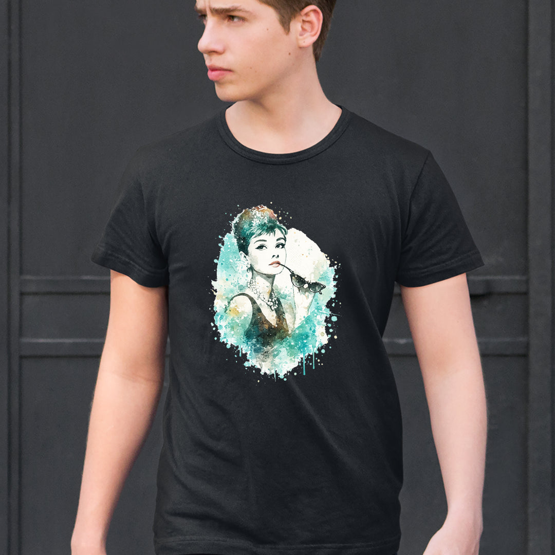 Mrs. Herpburn Iconic Watercolors Mens T-shirt 