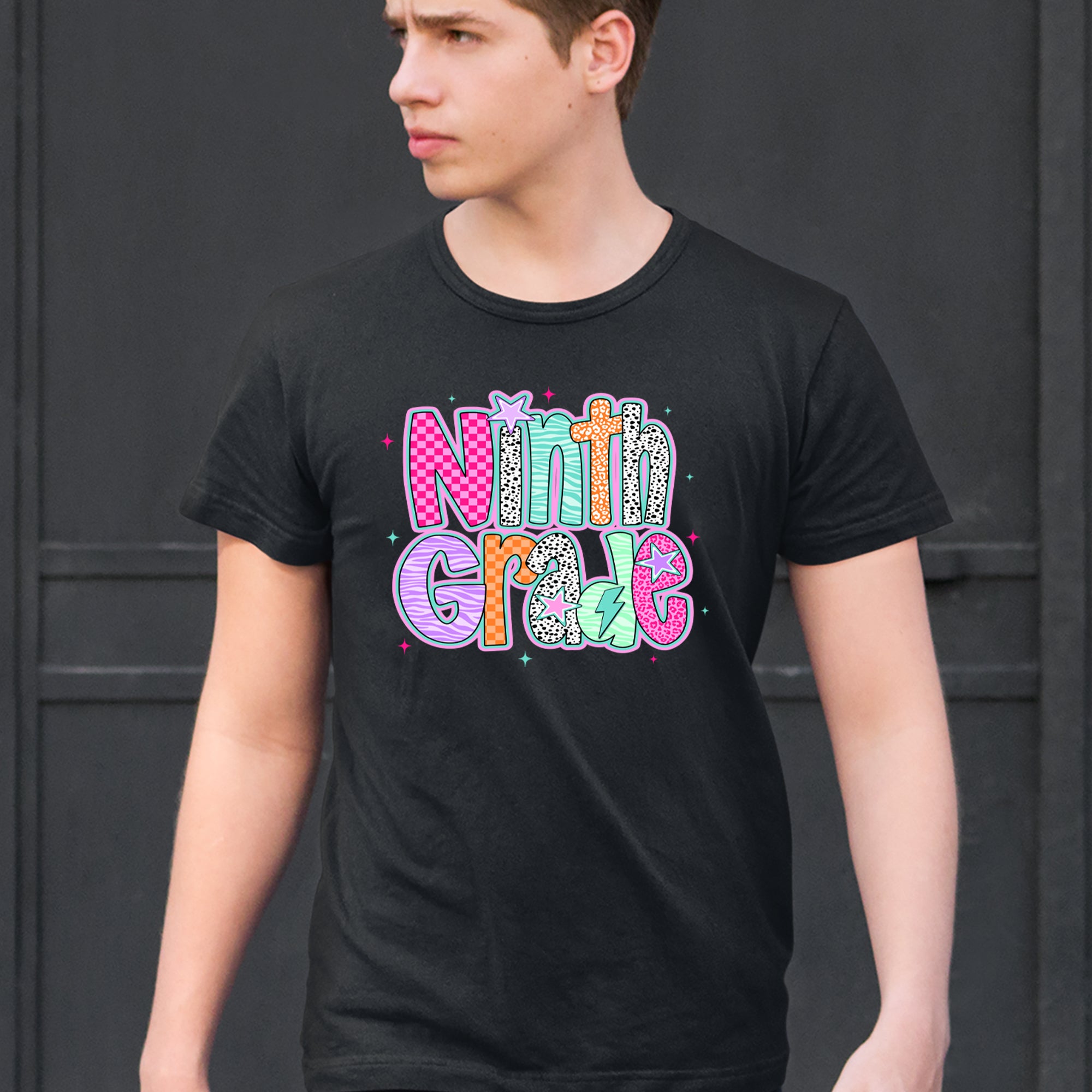 Ninth Grade Freshman Vibes Colorful Back to School Men's T-shirt 