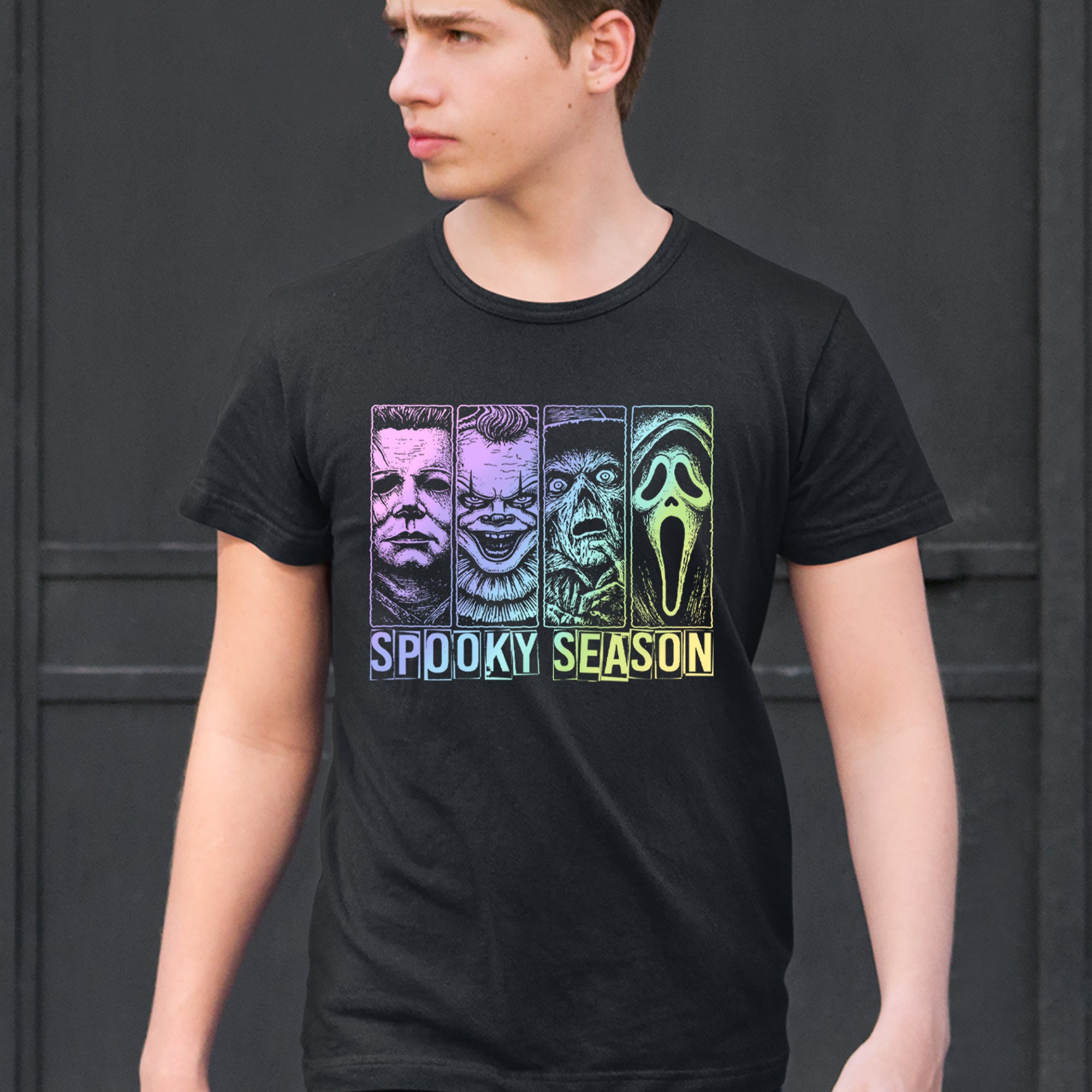 Spooky Season Horror Icons Halloween Mens T-shirt 