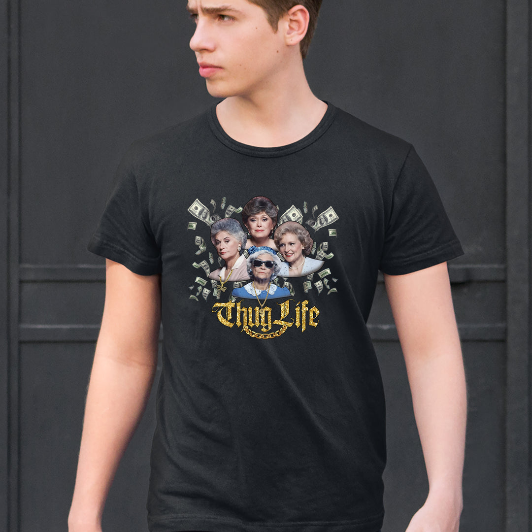 Golden Chain Thug Life Girls Mens T-shirt 