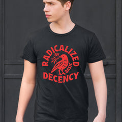 Radicalized by Basic Decency Dove Protest Statement Mens T-shirt 