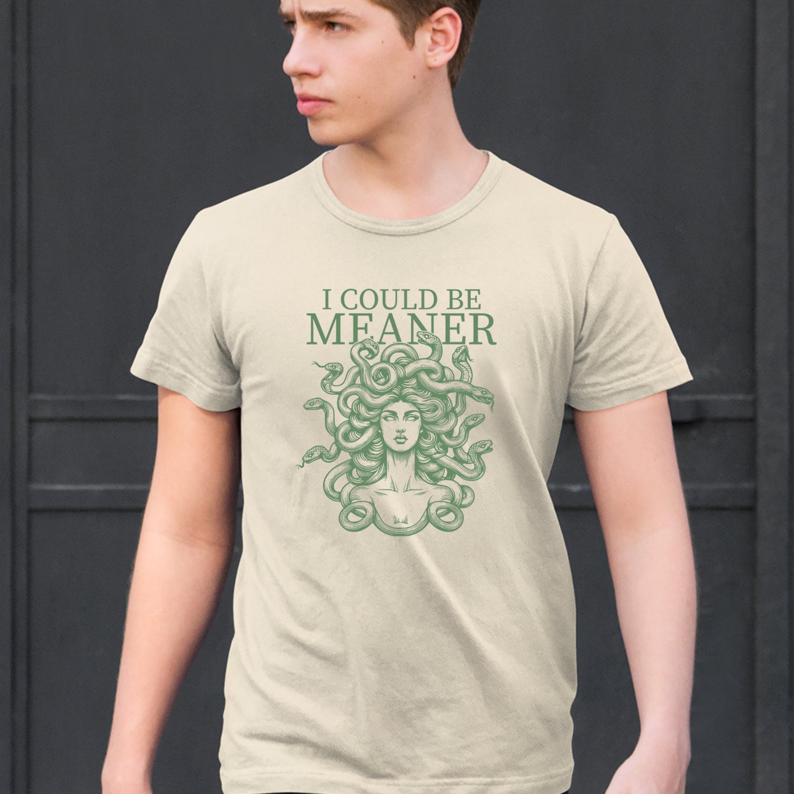 Medusa I Could Be Meaner Men's T-shirt Ivory