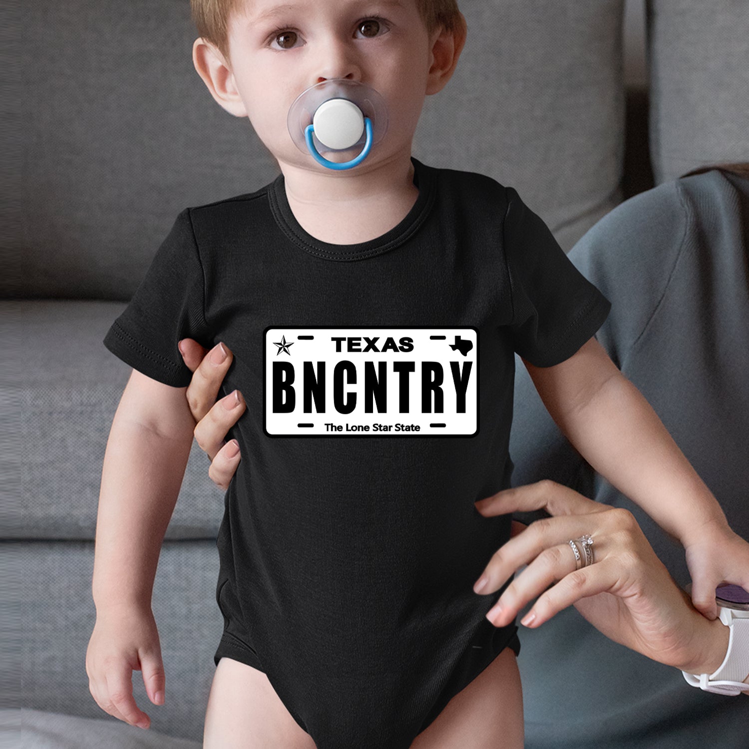 Texas License Plate BNCNTRY Infant One-Piece Romper Bodysuit Or Toddler T-shirt 