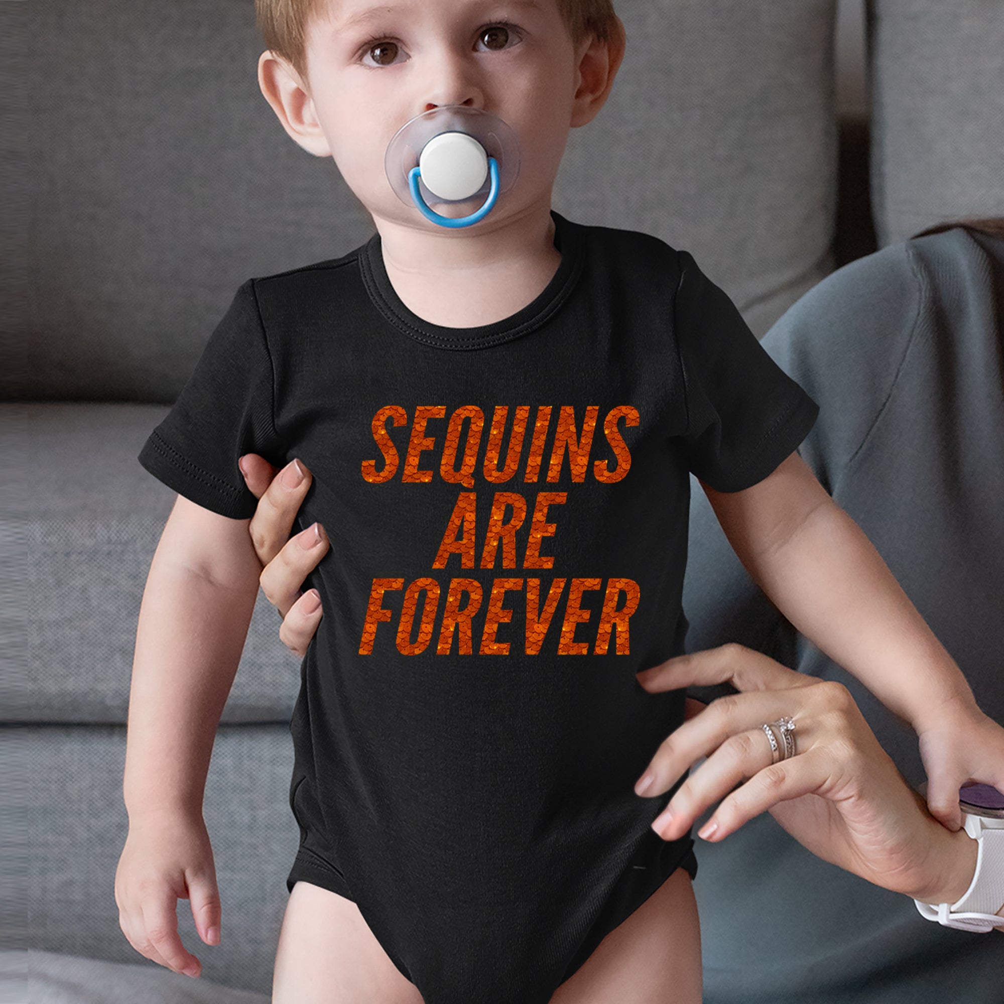 Sequins Are Forever Retro Glam Infant One-Piece Romper Bodysuit Or Toddler T-shirt 