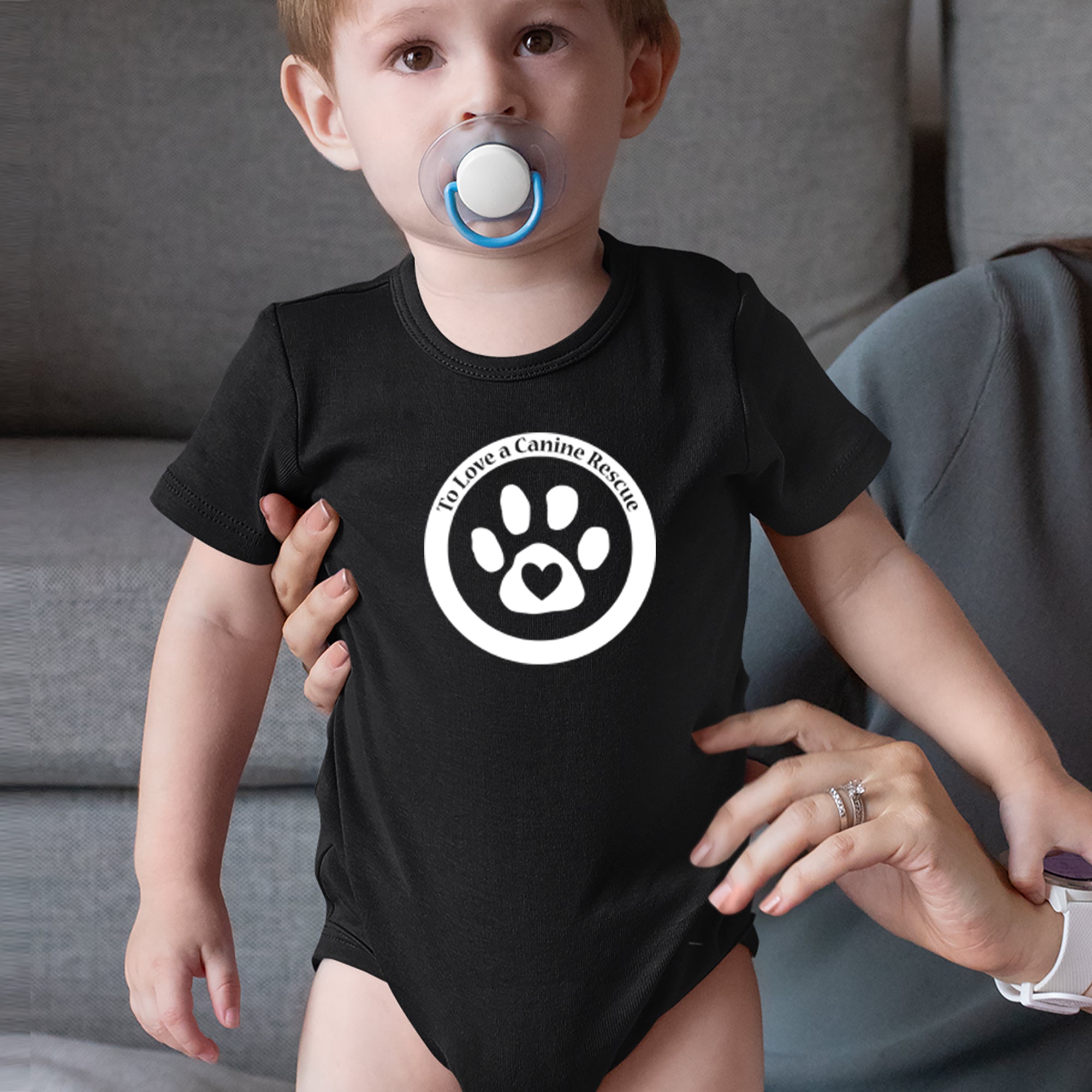 TLC To Love a Canine Dog Rescue White Infant One-Piece Romper Bodysuit Or Toddler T-shirt 