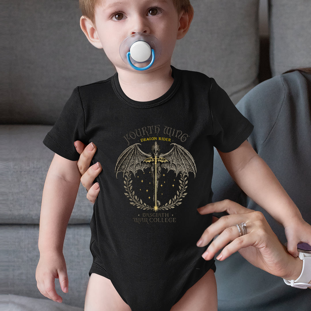 Fourth Wing Dragon Rider Vintage Basgiath War College Infant One-Piece Romper Bodysuit Or Toddler T-shirt 