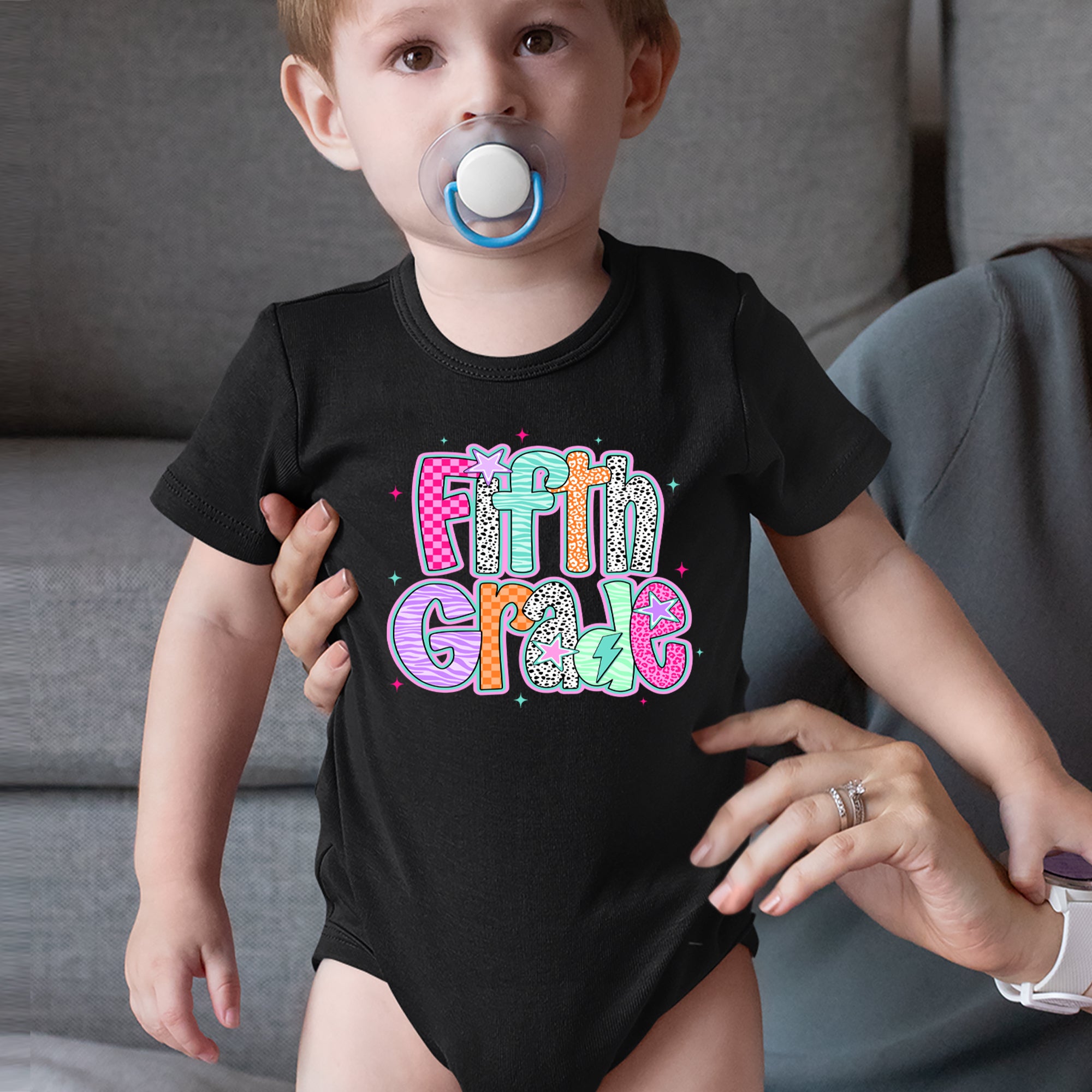 Fifth Grade Fly Colorful Back to School Infant One-Piece Romper Bodysuit Or Toddler T-shirt 