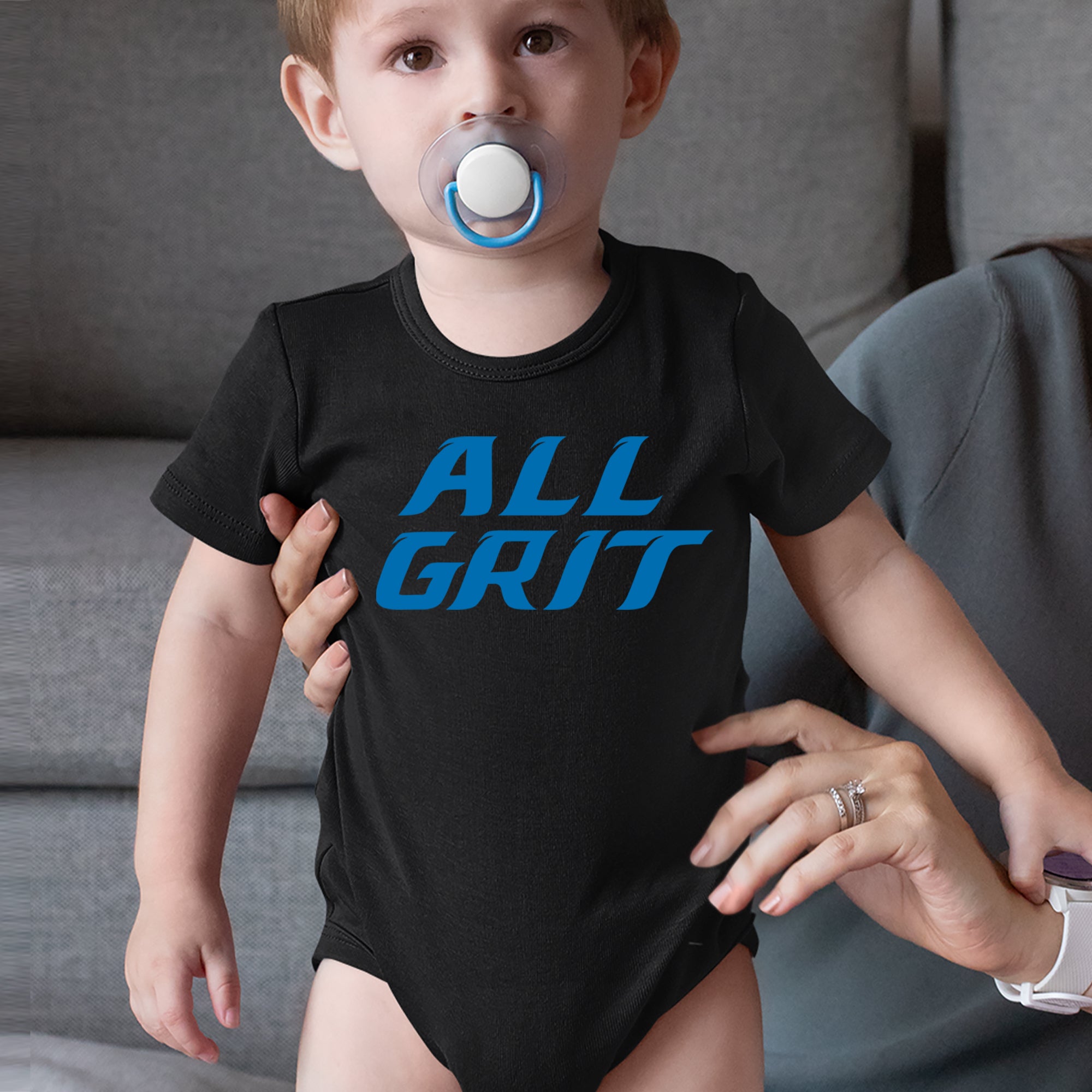 All Grit Detroit Football Infant One-Piece Romper Bodysuit Or Toddler T-shirt 