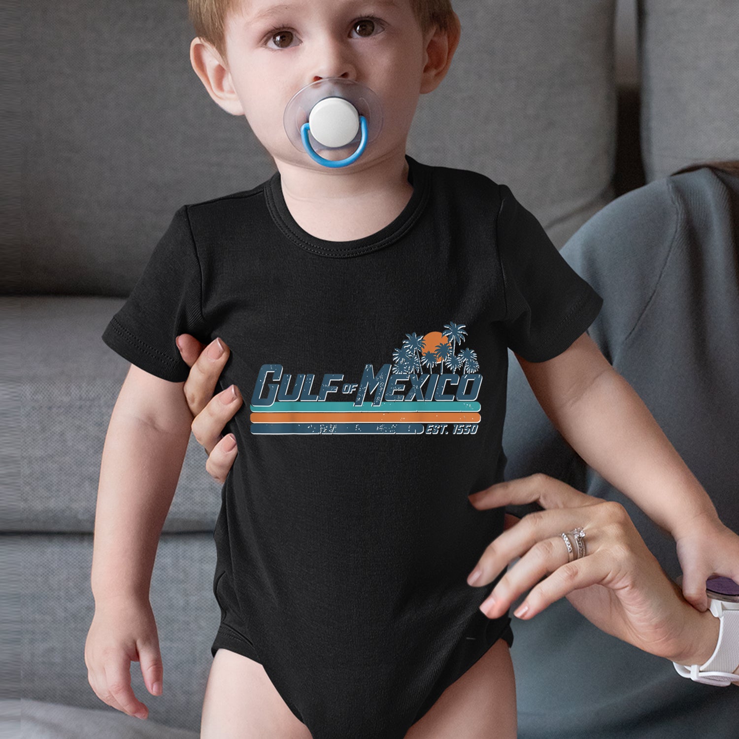 Gulf Of Mexico Established Year 1550 Infant One-Piece Romper Bodysuit Or Toddler T-shirt 