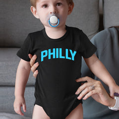 Philly Philadelphia Pride graphic on Onesie and Toddler T-Shirt alternate view 2
