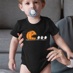 Pumpkin Pacman Chasing Ghosts Halloween Infant One-Piece Romper Bodysuit Or Toddler T-shirt 