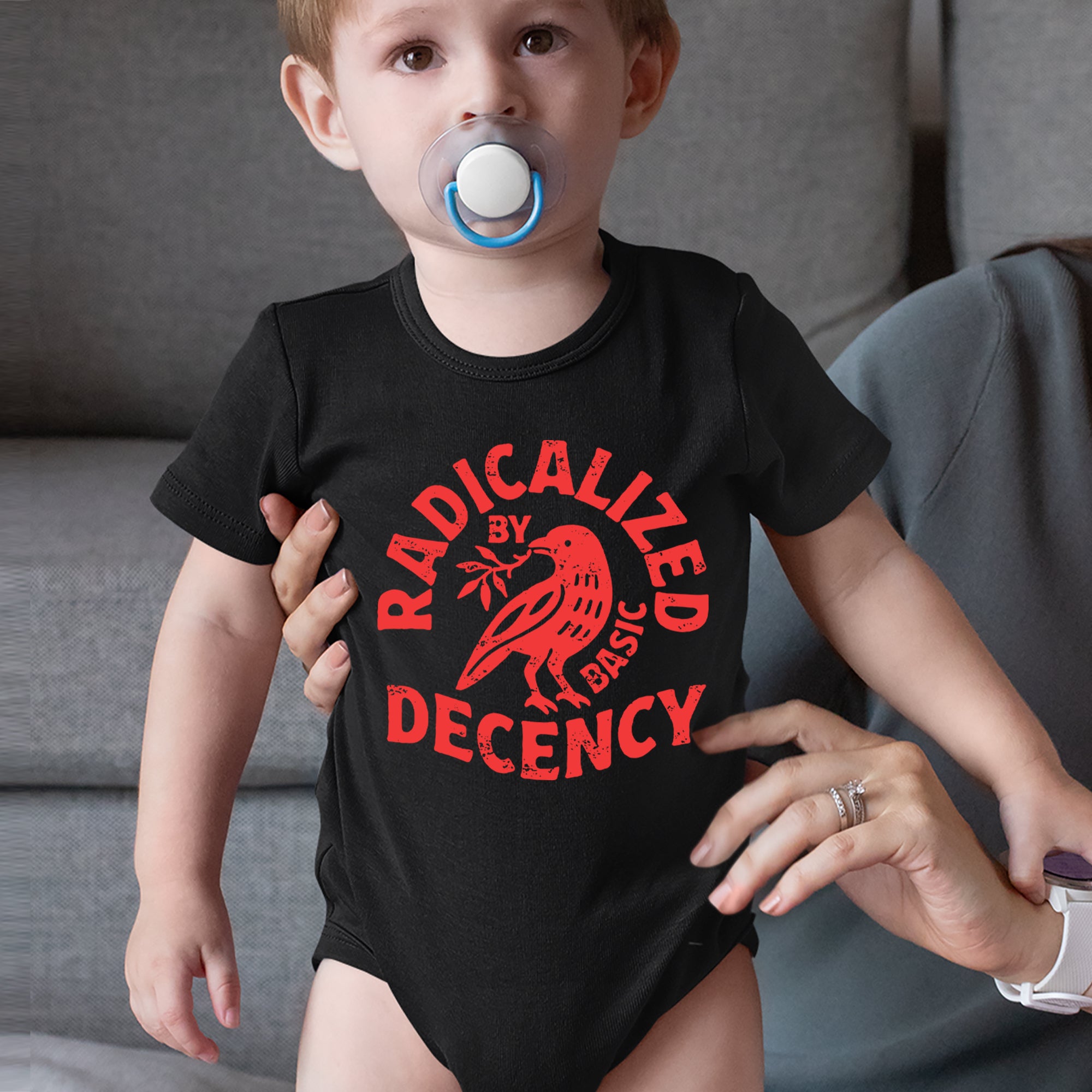 Radicalized by Basic Decency Dove Protest Statement Infant One-Piece Romper Bodysuit Or Toddler T-shirt 