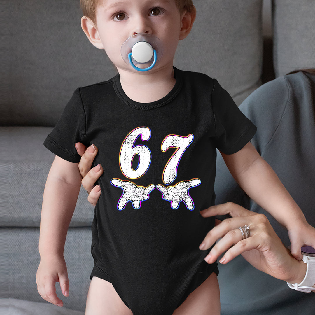 67 Hands Meme Viral Drill Infant One-Piece Romper Bodysuit Or Toddler T-shirt 
