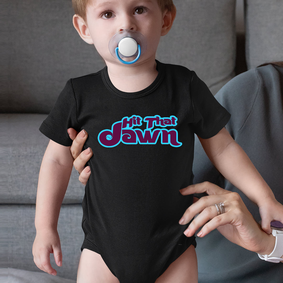 Hit That Jawn Philly Baseball graphic on Onesie and Toddler T-Shirt alternate view 2