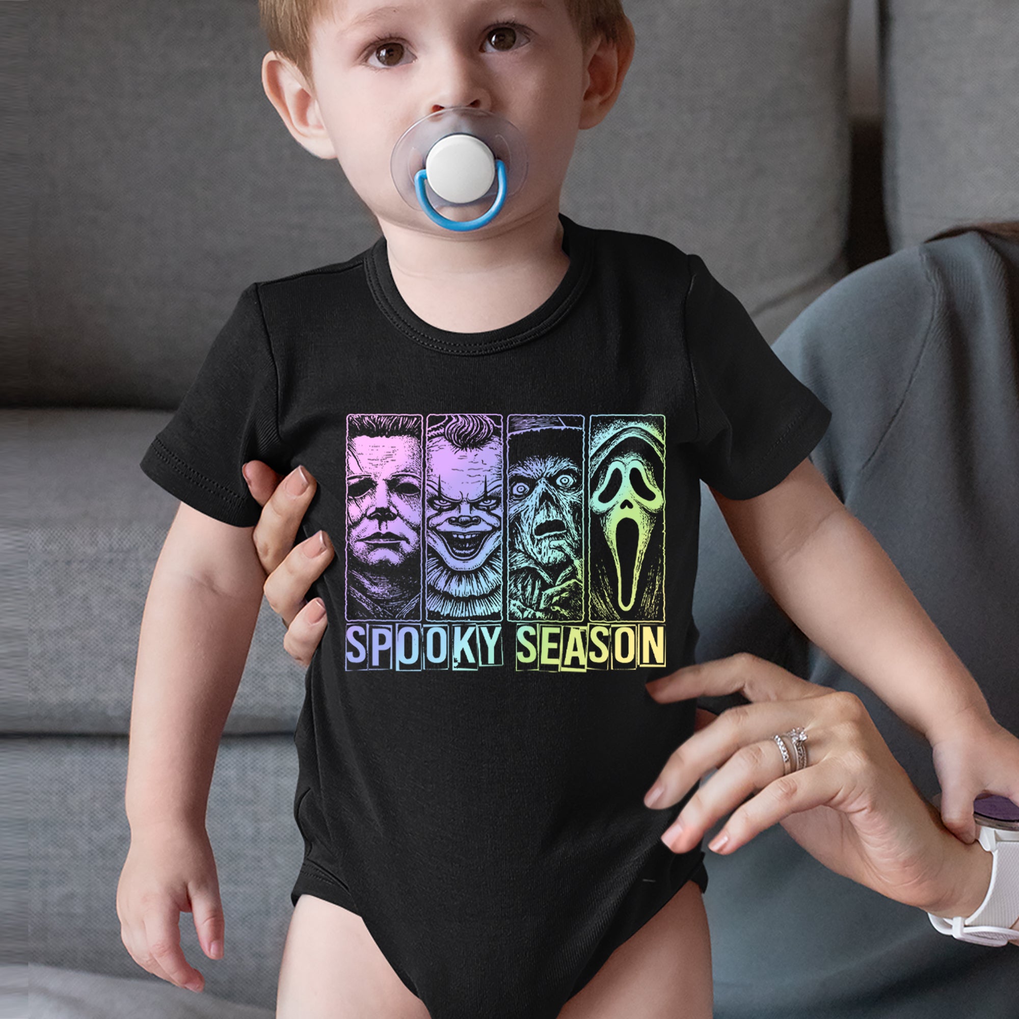 Spooky Season Horror Icons Halloween Infant One-Piece Romper Bodysuit Or Toddler T-shirt 
