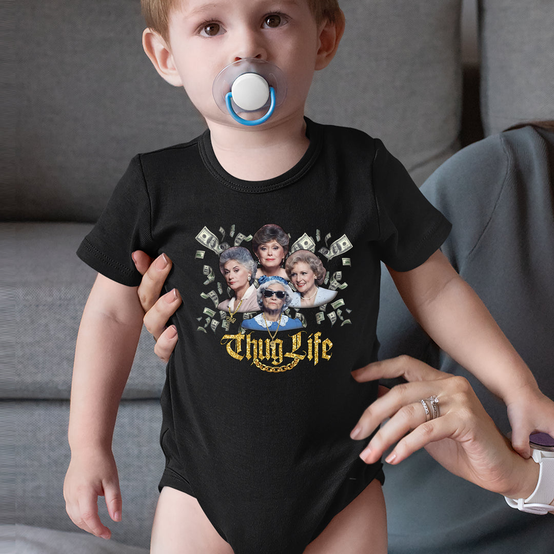 Golden Chain Thug Life Girls Infant One-Piece Romper Bodysuit Or Toddler T-shirt 