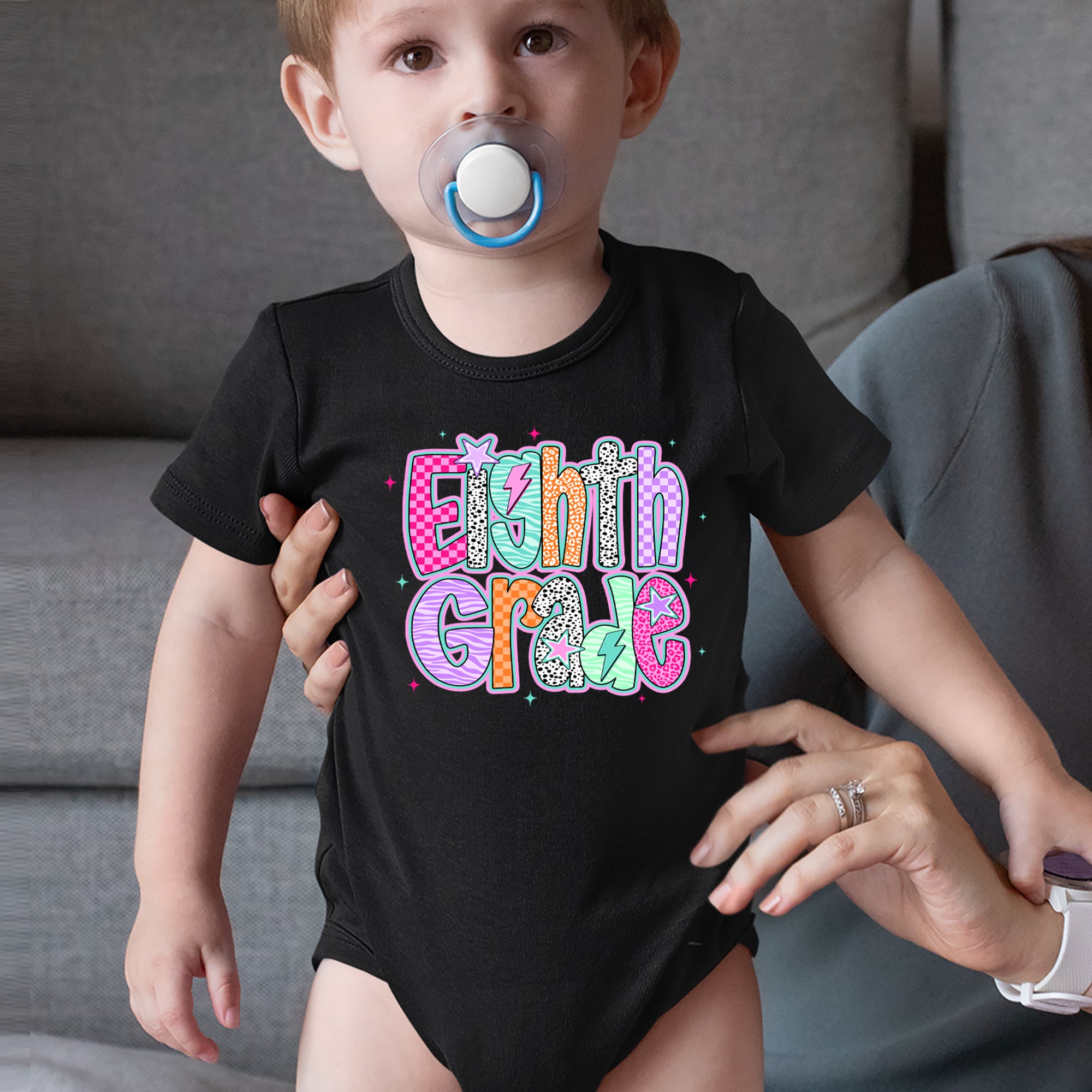 Eighth Grade Energy Colorful Back to School Infant One-Piece Romper Bodysuit Or Toddler T-shirt 