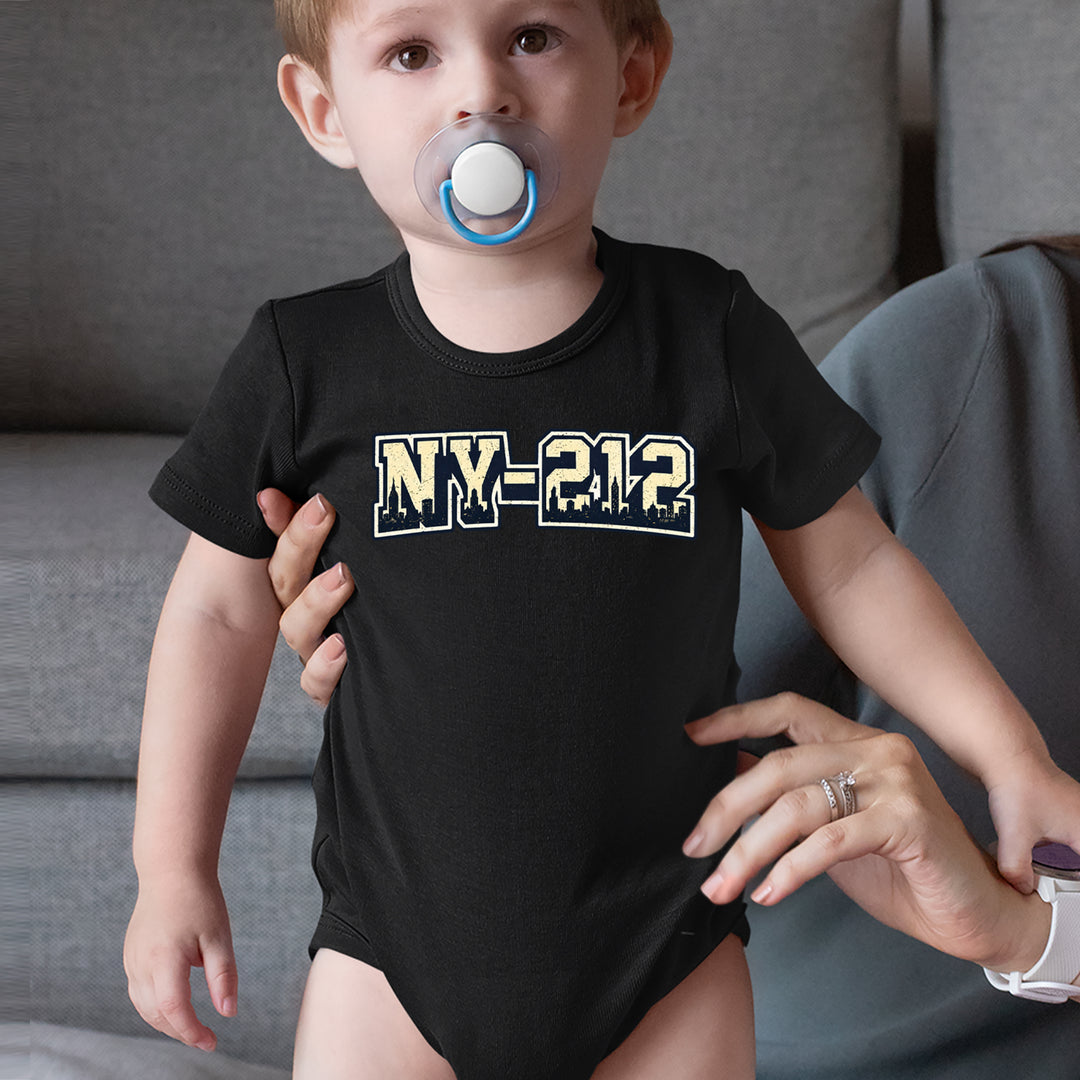 New York City 212 Area Code Skyline  Infant One-Piece Romper Bodysuit Or Toddler T-shirt 