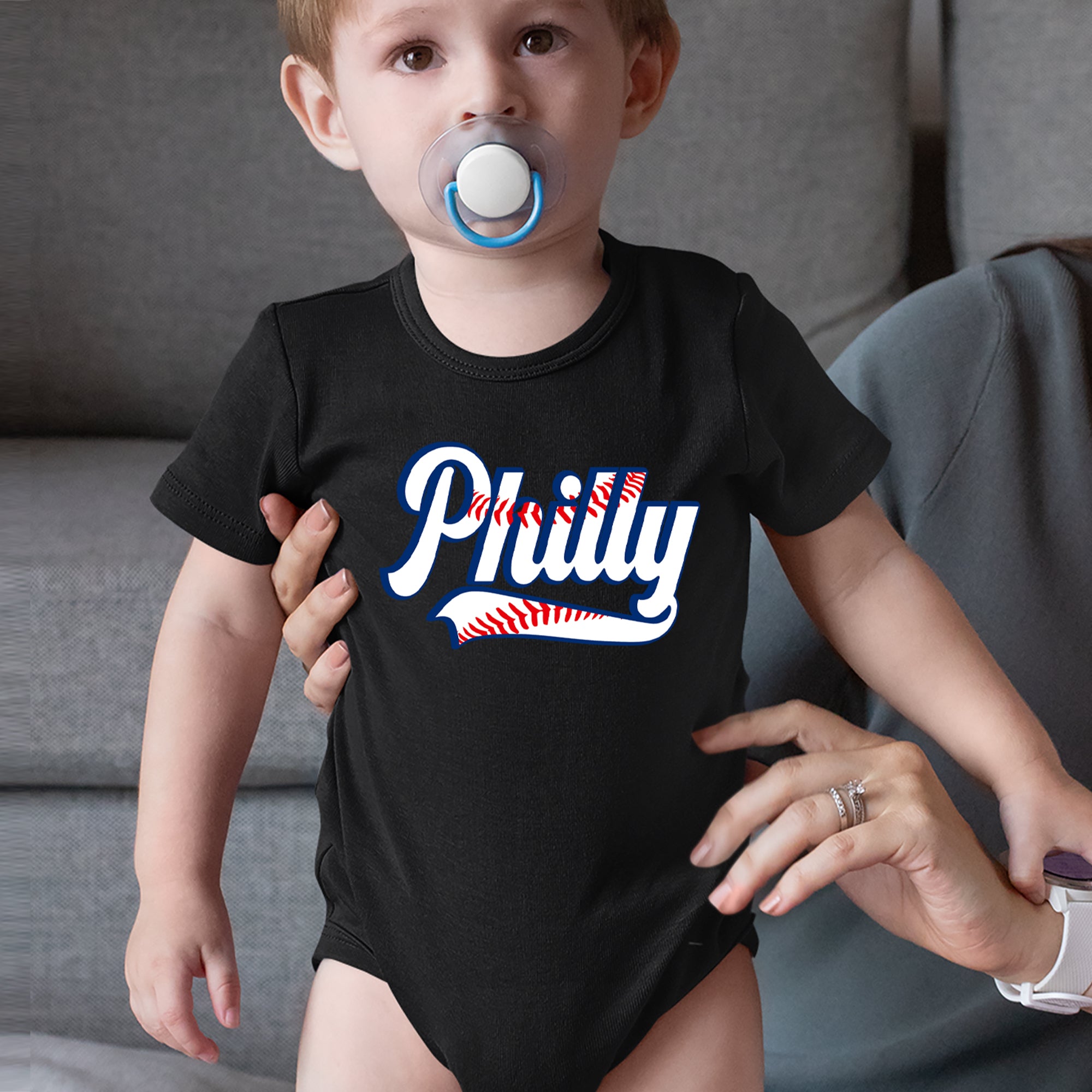 Philly Baseball Stitching Infant One-Piece Romper Bodysuit Or Toddler T-shirt 