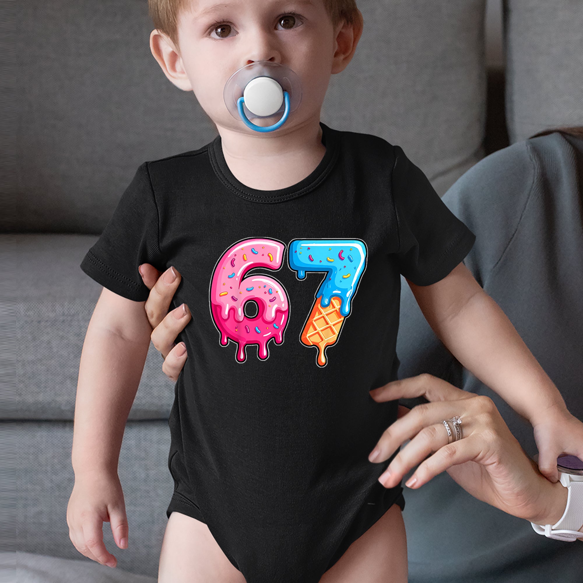 67 Dripping Ice Cream Donut Melt Infant One-Piece Romper Bodysuit Or Toddler T-shirt 