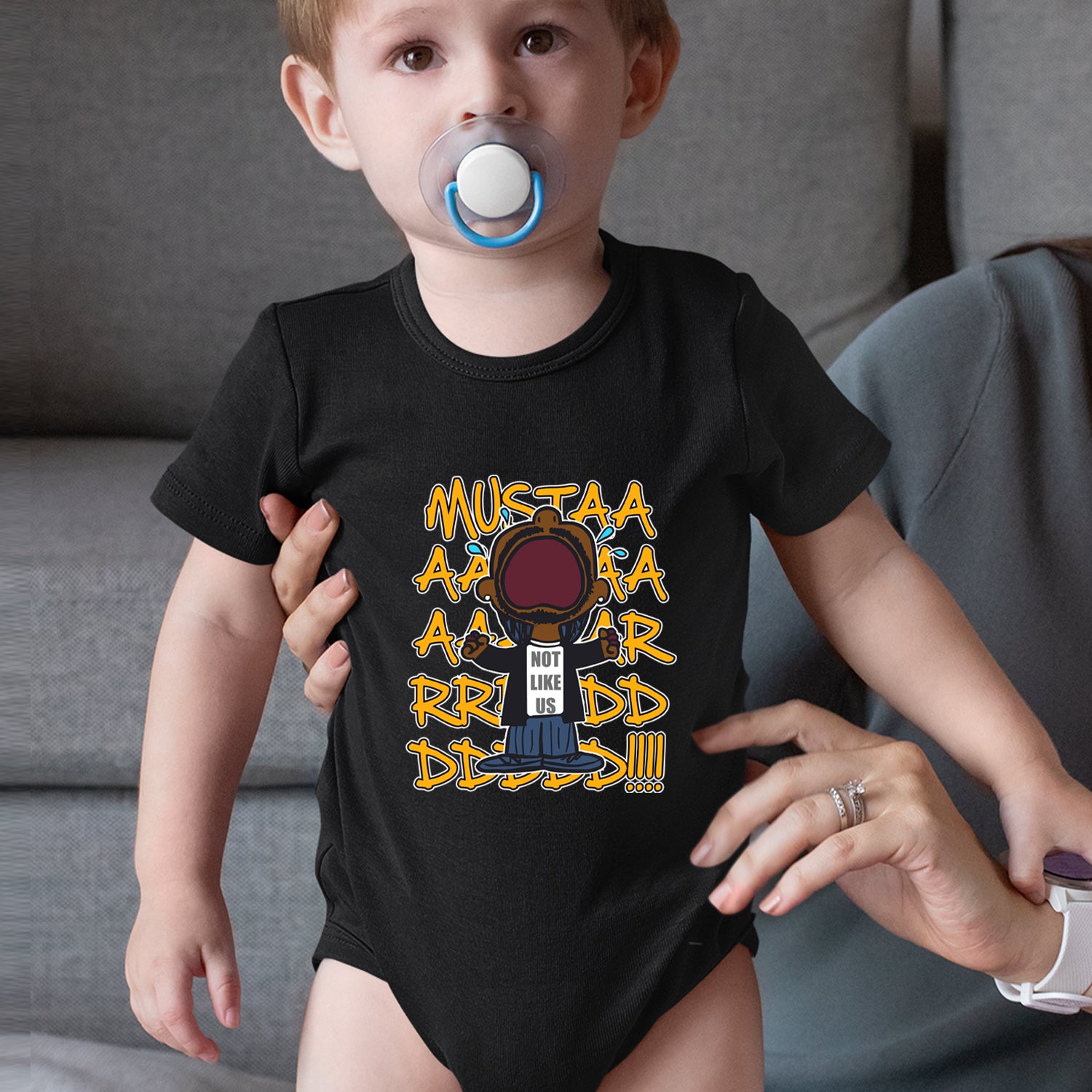 MUSTARD! Not Like Us Tv Off Infant One-Piece Romper Bodysuit Or Toddler T-shirt 