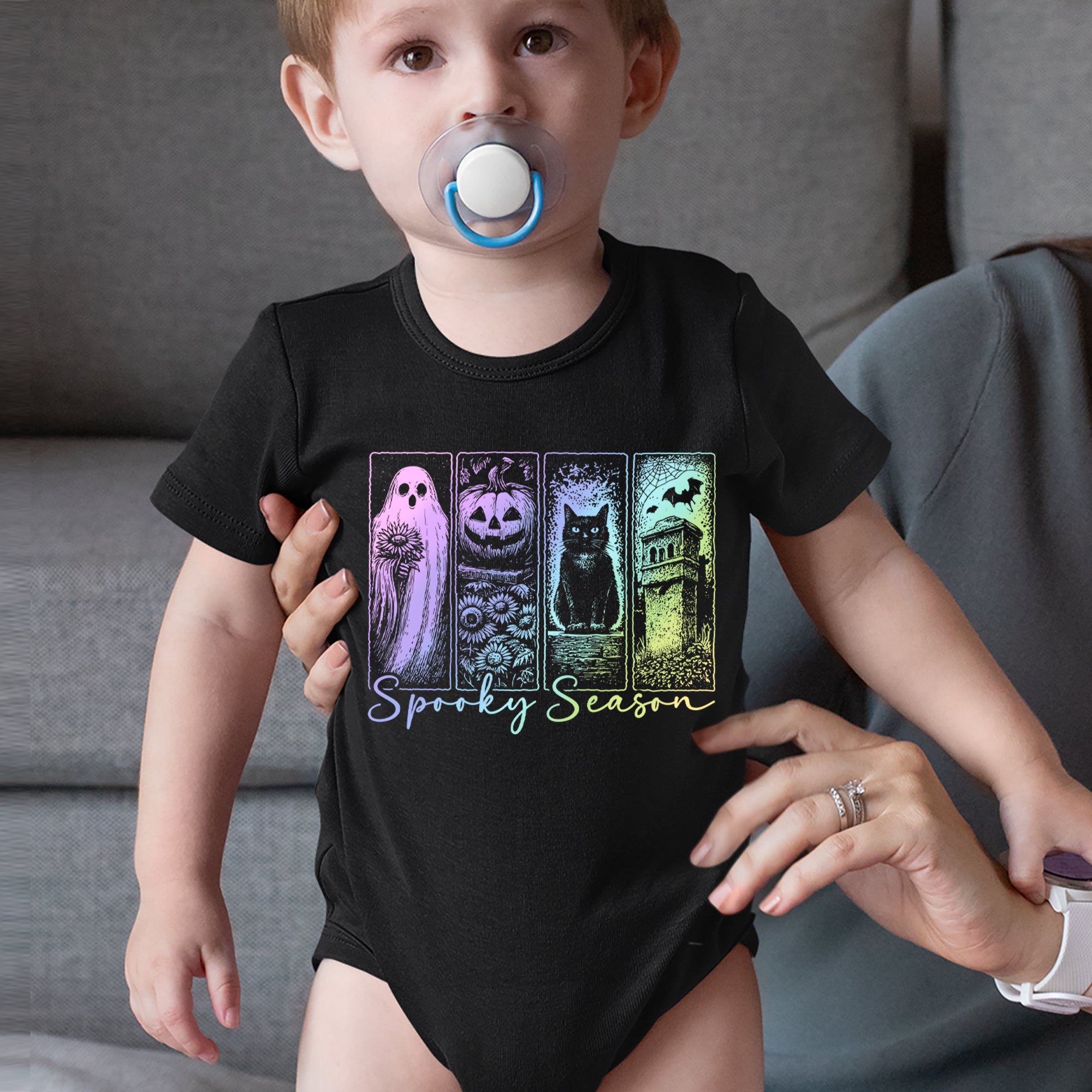 Spooky Season Cute Pastel Halloween Design Infant One-Piece Romper Bodysuit Or Toddler T-shirt 