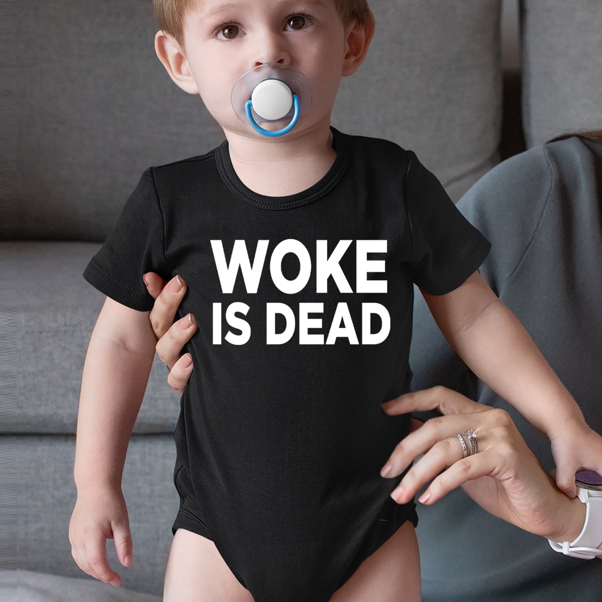 Woke Is Dead Satire Infant One-Piece Romper Bodysuit Or Toddler T-shirt 