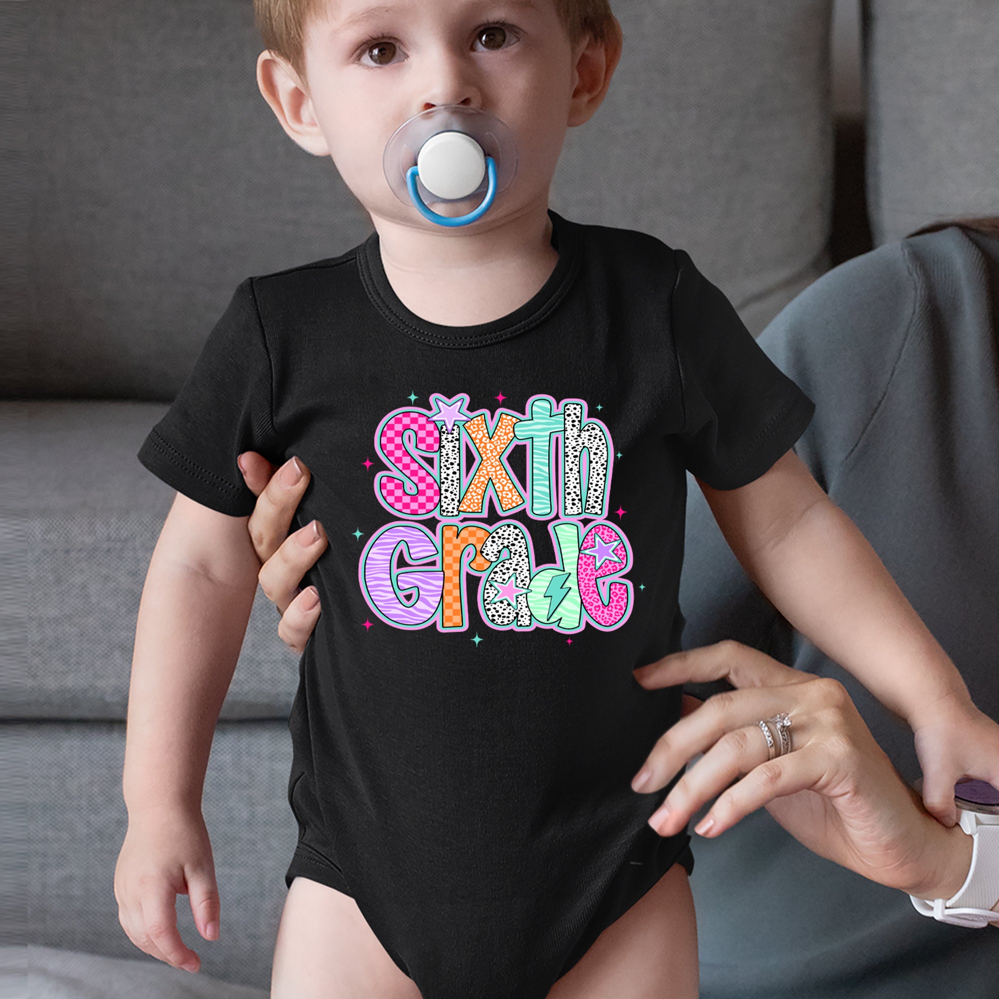Sixth Grade Colorful Back to School Infant One-Piece Romper Bodysuit Or Toddler T-shirt 