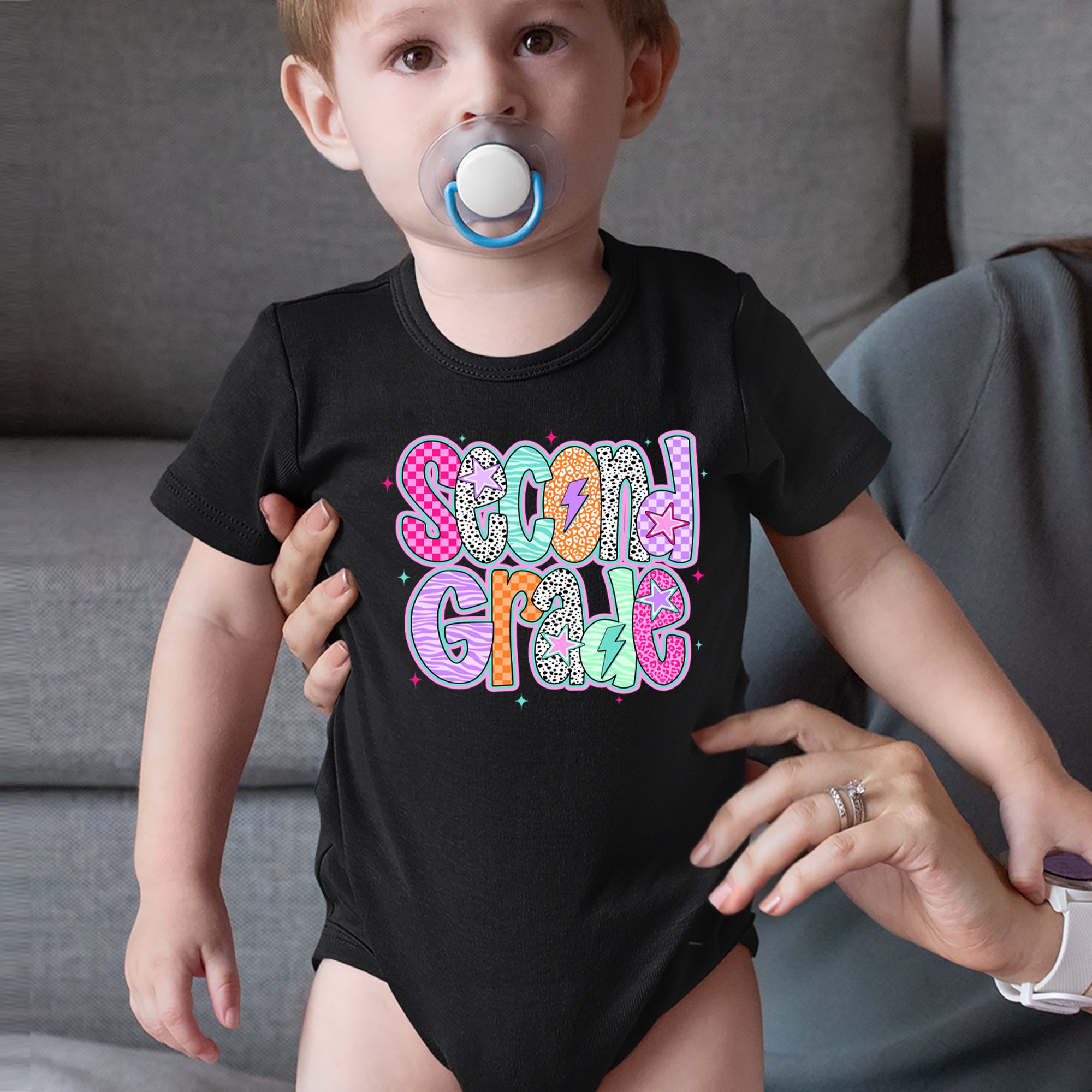 Second Grade Star Colorful Back to School Infant One-Piece Romper Bodysuit Or Toddler T-shirt 