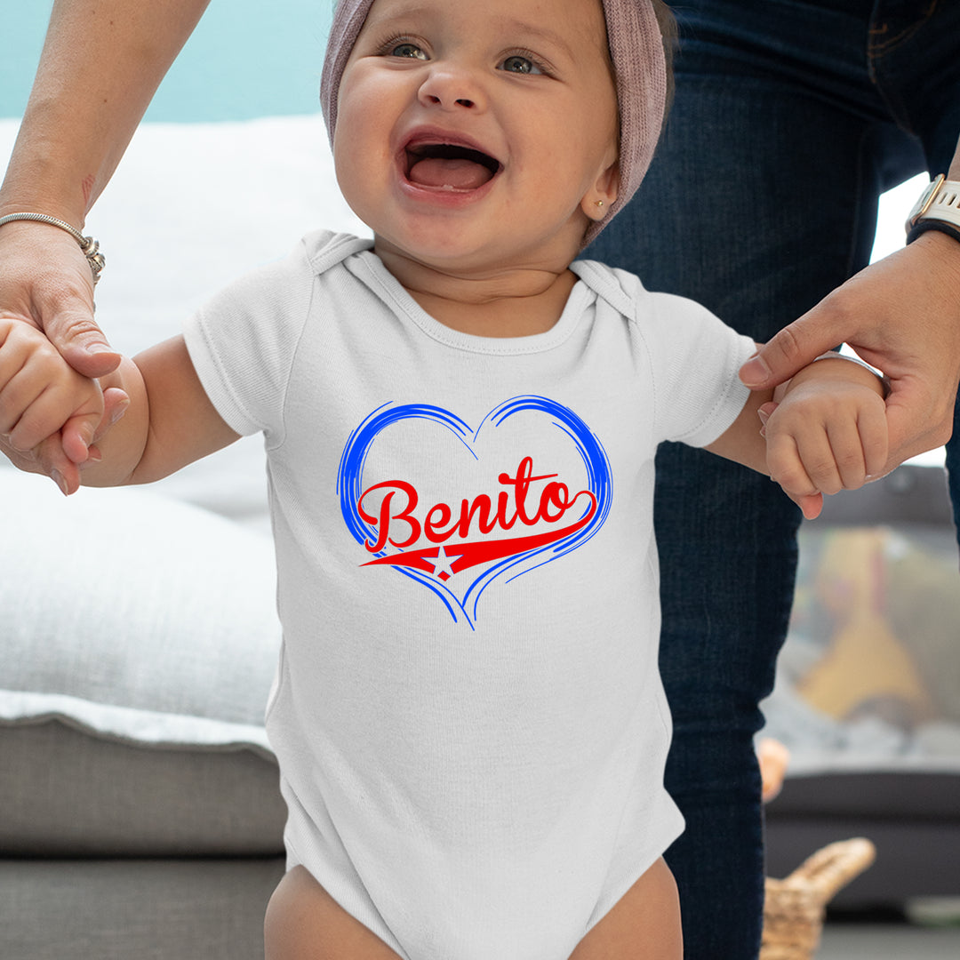 Benito Heart Puerto Rico Infant One-Piece Romper Bodysuit or Toddler T-shirt 