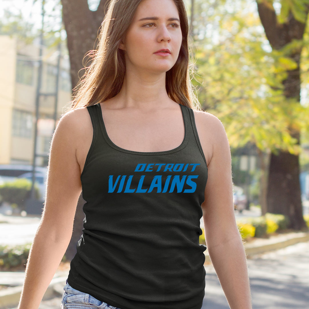 Detroit Villains Grit Football Racerback Tank Top for Women 