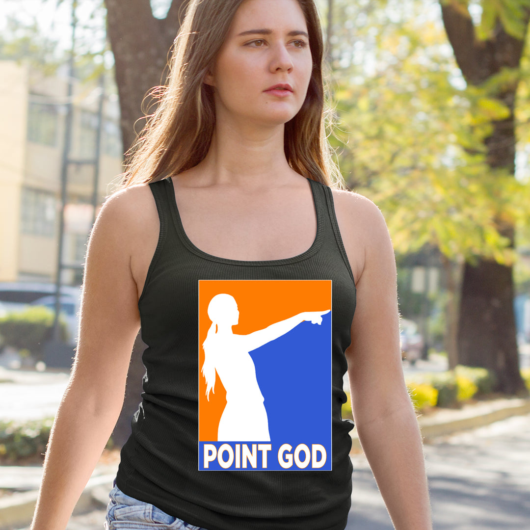 Point God Cunningham Basketball Pointing Meme  Racerback Tank Top for Women 